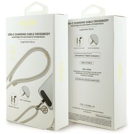 Guess CBDY 4G Charm USB-C / USB-C Cable 150cm - Beige