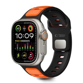 Tech-Protect IconBand Line Strap for Apple Watch 44 / 45 / 46 / 49 mm - Black and Orange | Techbox