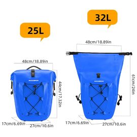 Rockbros 30140022004 Waterproof Bicycle Bag 25-32L - Blue - Bicycle - Sports & Fitness - Techbox