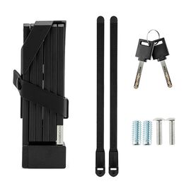 Rockbros 32140003001 foldable bicycle lock with key and handle, 88cm - black | Techbox