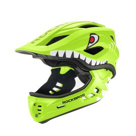 Rockbros TT-32003 Shark Children's Bike Helmet with Detachable Jaw Size S (48-52) - Green - Bicycle - Sports & Fitness - Techbox
