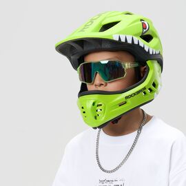 Rockbros TT-32003 Shark Children's Bike Helmet with Detachable Jaw Size S (48-52) - Green - Bicycle - Sports & Fitness - Techbox