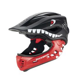 Rockbros TT-32005 Shark Children's Bike Helmet with Detachable Jaw Size M (54-58) - Black | Techbox