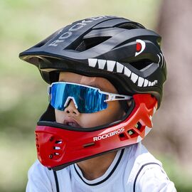 Rockbros TT-32005 Shark Children's Bike Helmet with Detachable Jaw Size M (54-58) - Black | Techbox