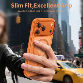 Tech-Protect Magpeak Magsafe CC Case for iPhone 17 Pro - Transparent Orange | Techbox