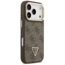 Guess 4G PU Triangle Logo &amp; Stand Camera Magsafe Case for iPhone 17 Pro - Brown - Uncategorized Cases (2) - Cases - Techbox