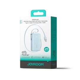 Joyroom JR-PR2L 10000mAh 35W Power Bank with Built-in Retractable USB-C Cable and Lightning Lanyard Cable - Blue - Travel Chargers - Smartphone Chargers - Techbox