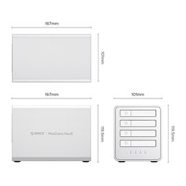 Orico 8848RC3 DAS Series 4-bay 2.5" HDD/SSD/M.2 SATA/mSATA Disk Array - White - Cases & Accessories - Hard Drives - Techbox