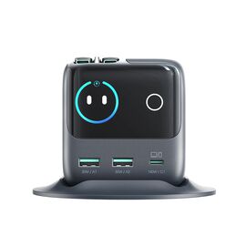 Joyroom Podix JR-TRD01 GaN 140W Desktop Charger with 5 Ports and Dual Retractable Cables - Gray | Techbox