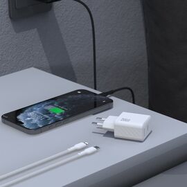 Dudao A26LEU PD 20W GaN USB-C Wall Charger with USB-C to Lightning Cable - Black - Travel Chargers - Smartphone Chargers - Techbox
