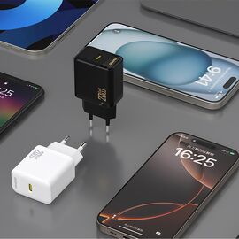 Dudao A26LEU PD 20W GaN USB-C Wall Charger with USB-C to Lightning Cable - Black - Travel Chargers - Smartphone Chargers - Techbox