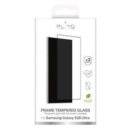 Puro Frame Tempered Glass for Samsung Galaxy S26 Ultra - with Black Frame | Techbox
