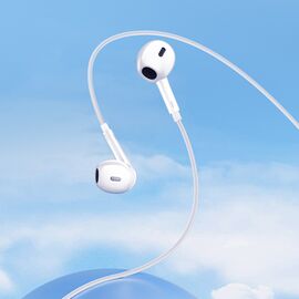 QCY LH1 In-Ear Wired Headphones with Remote and Microphone 1.15m - White | Techbox