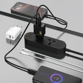 Dudao A27TEU PD 30W GaN USB-A USB-C Wall Charger - Black - Travel Chargers - Smartphone Chargers - Techbox