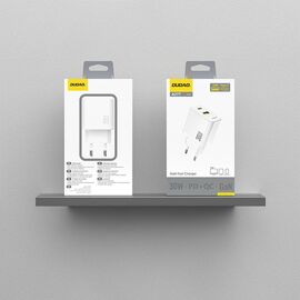 Dudao A27TEU PD 30W GaN USB-A USB-C Wall Charger - White - Travel Chargers - Smartphone Chargers - Techbox
