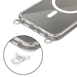 Tech-Protect Flexair Chain MagSafe Case for iPhone 16 - Clear + 2 Lanyards (Pink and Gray) | Techbox