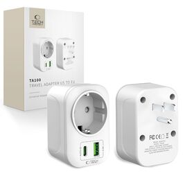 Tech-Protect TA100 US Adapter - White