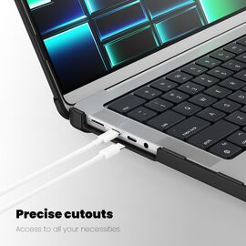 Tech-Protect SmartShell Pro case for Macbook Pro 14 M1 / M2 / M3 / M4 / M5 2021-2025 - black and transparent - Bags & Backpacks - Laptop Accessories - Techbox