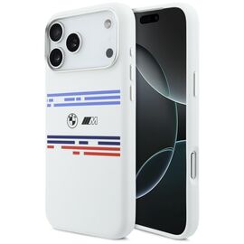 BMW M Silicon Horizontal Line MagSafe Case for iPhone 17 Pro Max - White | Techbox