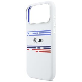 BMW M Silicon Horizontal Line MagSafe Case for iPhone 17 Pro Max - White | Techbox