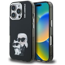 Karl Lagerfeld IML Aquarelle Karl &amp; Choupette &amp; Logo Case for iPhone 16 Pro Max - Black | Techbox