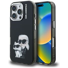 Karl Lagerfeld IML Aquarelle Karl &amp; Choupette &amp; Logo iPhone 16 Pro Case Black | Techbox