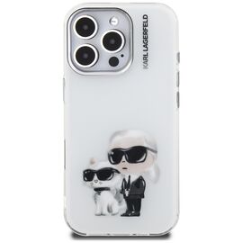 Karl Lagerfeld IML Aquarelle Karl &amp; Choupette &amp; Logo iPhone 16 Pro Case - White - Uncategorized Cases (2) - Cases - Techbox