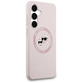 Karl Lagerfeld Silicone Karl &amp; Choupette Heads MagSafe Case for Samsung Galaxy S25 FE - Pink | Techbox