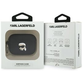 Karl Lagerfeld Silicone Karl Head 3D Case for AirPods Pro 3 - Black - Smartphone Accessories - Cables & Accessories - Techbox