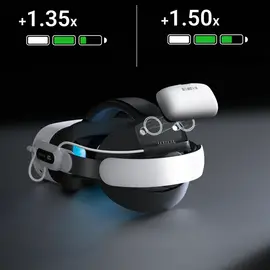 BoboVR E3 Pro Head Strap with Battery for Meta Quest 3 and 3S - White and Black