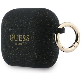 Guess Silicone Glitter Ring Case for AirPods Pro 3 - Black