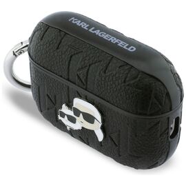 Karl Lagerfeld Monogram Karl &amp; Choupette Head Case for AirPods Pro 3 - Black