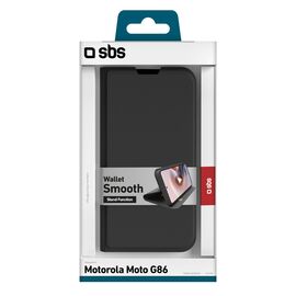 SBS Wallet Smooth Case for Motorola Moto G86 with Flip Cover - Black | Techbox