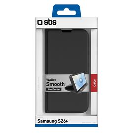 SBS Wallet Smooth Case for Samsung S26 Plus with Flip - Black | Techbox