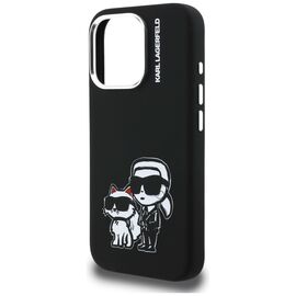 Karl Lagerfeld Silicone Karl&amp;Choupette Sketch MagSafe Case for iPhone 16 Pro Max - Black