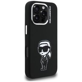 Karl Lagerfeld Silicone Karl Sketch MagSafe Case for iPhone 16 Pro - Black