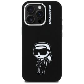 Karl Lagerfeld Silicone Karl Sketch MagSafe Case for iPhone 16 Pro Max - Black