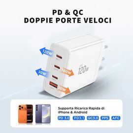 Tech-Protect NC120W-GAN 4-Port 120W Wall Charger - White