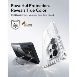 ESR Classic Hybrid Kickstand MagSafe Case for Samsung Galaxy S26 Ultra - Clear Black