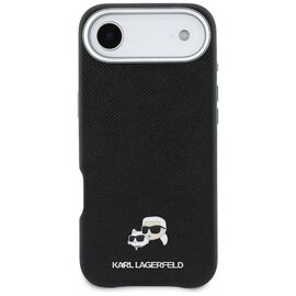 Karl Lagerfeld Karl &amp; Choupette Head Pins Saffiano MagSafe Case for iPhone Air - Black