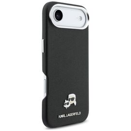 Karl Lagerfeld Karl &amp; Choupette Head Pins Saffiano MagSafe Case for iPhone Air - Black