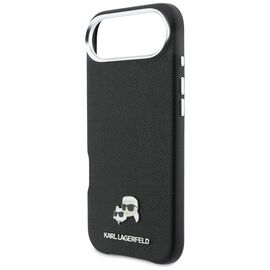 Karl Lagerfeld Karl &amp; Choupette Head Pins Saffiano MagSafe Case for iPhone Air - Black
