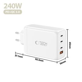 Tech-Protect NC240W-GaN 4-Port 240W Wall Charger - White