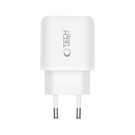 Tech-Protect NCA45W-GAN 2-Port 45W Wall Charger with USB-C Cable - White