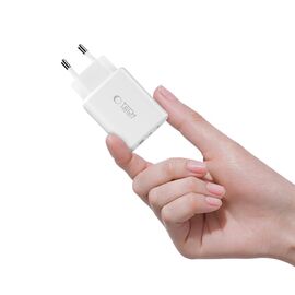 Tech-Protect NCA65W-GAN 3-Port 65W Wall Charger - White