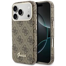 Guess 4G Script MagSafe Case for iPhone 17 Pro - Brown