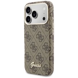 Guess 4G Script MagSafe Case for iPhone 17 Pro - Brown