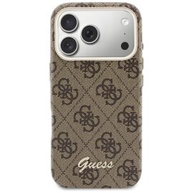 Guess 4G Script MagSafe Case for iPhone 17 Pro - Brown