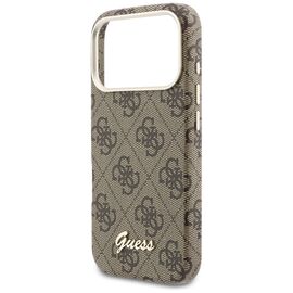 Guess 4G Script MagSafe Case for iPhone 17 Pro - Brown