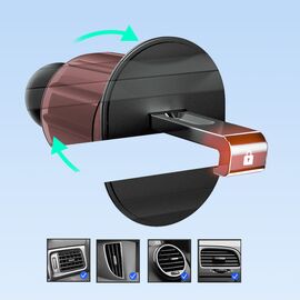 Dudao F2+ smartphone holder for the air vent with clamp - black | Techbox